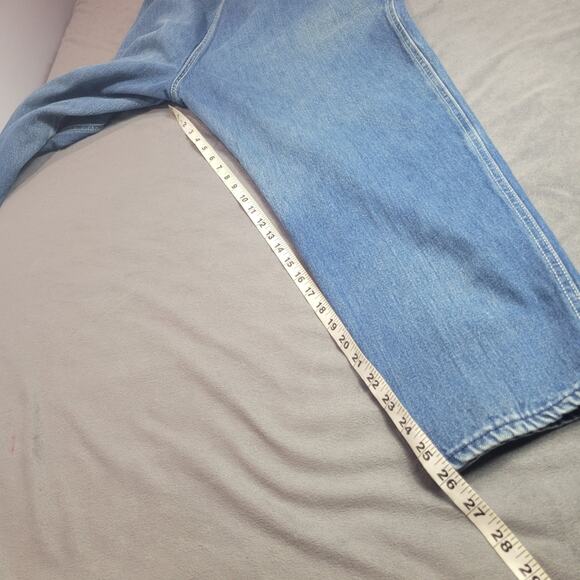 Vintage Gitano Jeans Womens Size 16 Short Blue High Rise Barrel Leg Rigid Denim - Picture 3 of 15